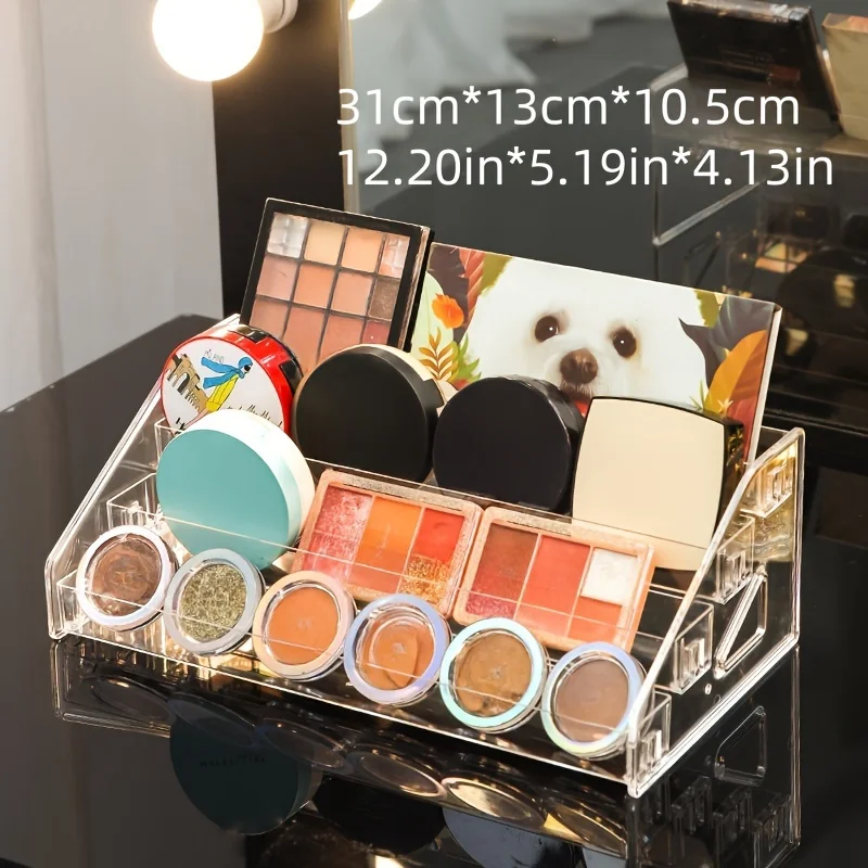 

Transparent Acrylic Three-layer Cosmetic Display Stand, Suitable for Displaying Jewelry, Badges And More, Adjustable And Durable