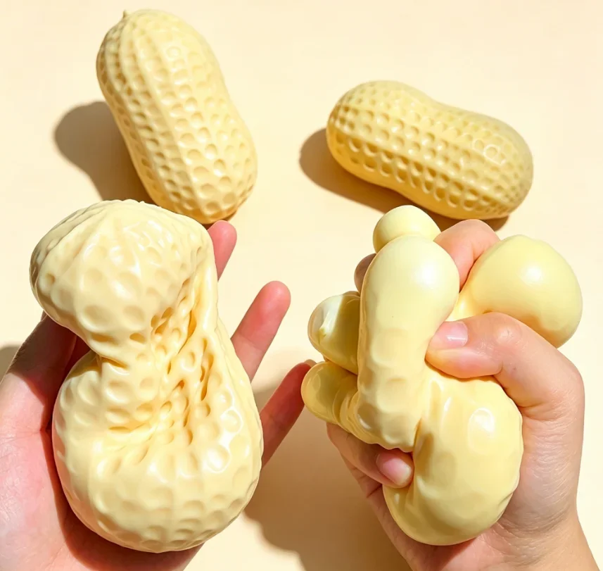 3 Arten von Kokosnussöl/ Baustein/ Mehl Erdnuss Formbarer Stressball Fidget Squishy Spielzeug Butterartiges Fidget Sensorisches Anti-Stress-Geschenk – Detail 4