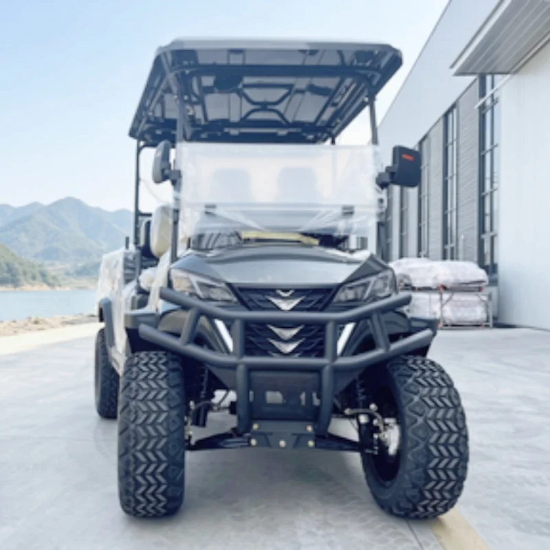 Good Price Independent Suspension Lithium 4 Seater Electric Golf Cart Seat With Headrest Bumper Off-Road Tires Free Custom Color