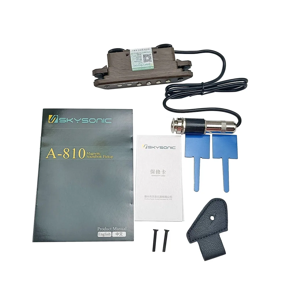 A-810 Skysonic ギターピックアップ パッシブアコースティックギター サウンドホールピックアップ ハムバッカー クリアサウンド トーンとボリュームコントロール付き