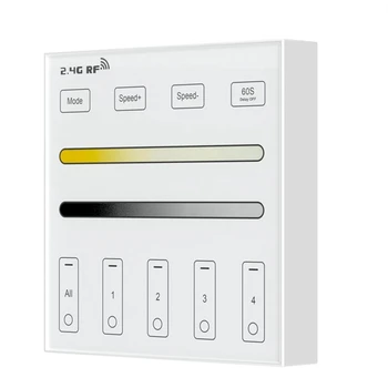 스마트 LED 컨트롤러, 듀얼 컬러 온도 터치 컨트롤러, LED 조명 제어용, 2.4G RF 4 존 86 패널, DM/CCT