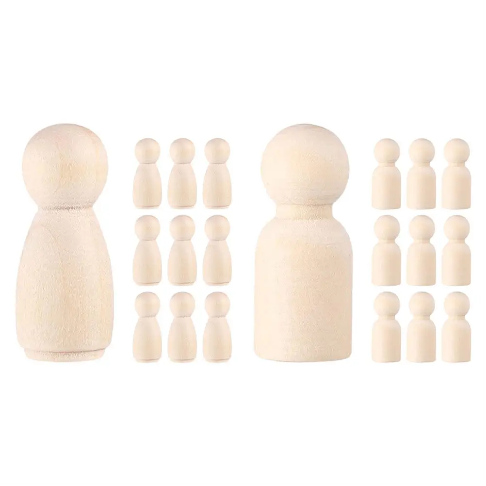 

20 шт. деревянных заготовок-фигурок, безопасных для детей, для рисования и поделок, неокрашенные деревянные мини-фигурки для художественных проектов