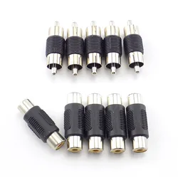 2/5/10pcs video Rca female to female CCTV Coupler AV cable  Connector Rca dual Male to male Audio Adapter Plug