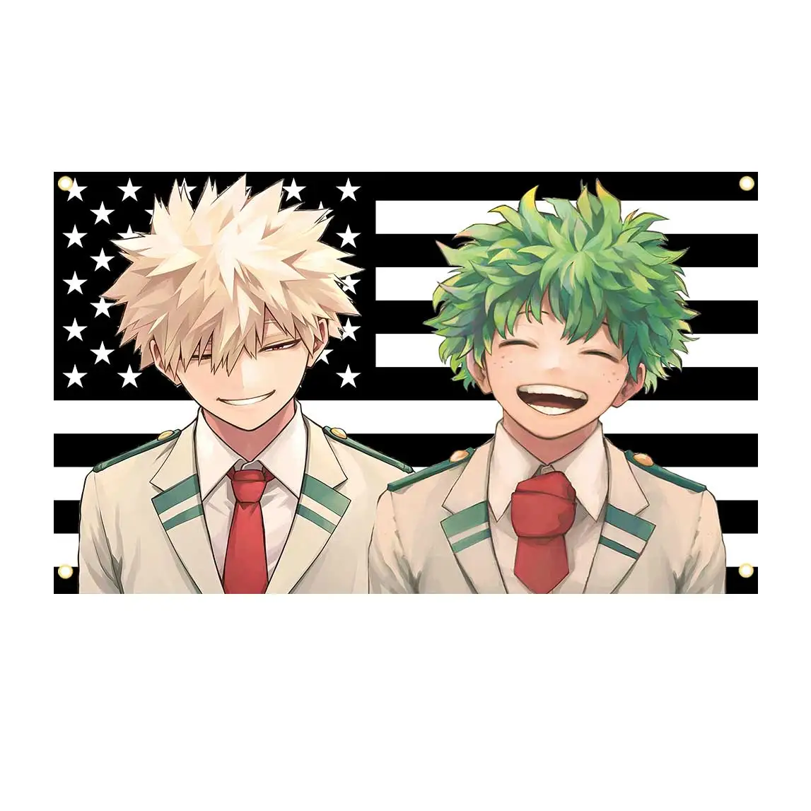 Anime Bakugo Katsukis Flag Tapestry, Pink American Flag Anime Art Wall Hanging For Living Room Bedroom Dorm Deco