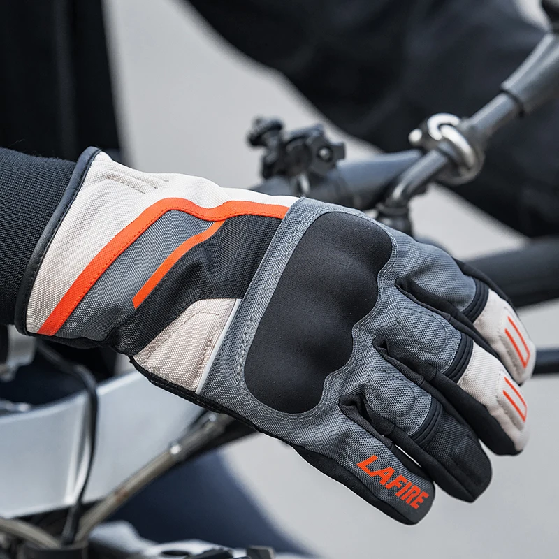 

Winter Warm Men's Motorcycle Gloves Waterproof Touch Screen 600D Oxford Nylon Motorcyclist Motocross Gloves Thickened Palms