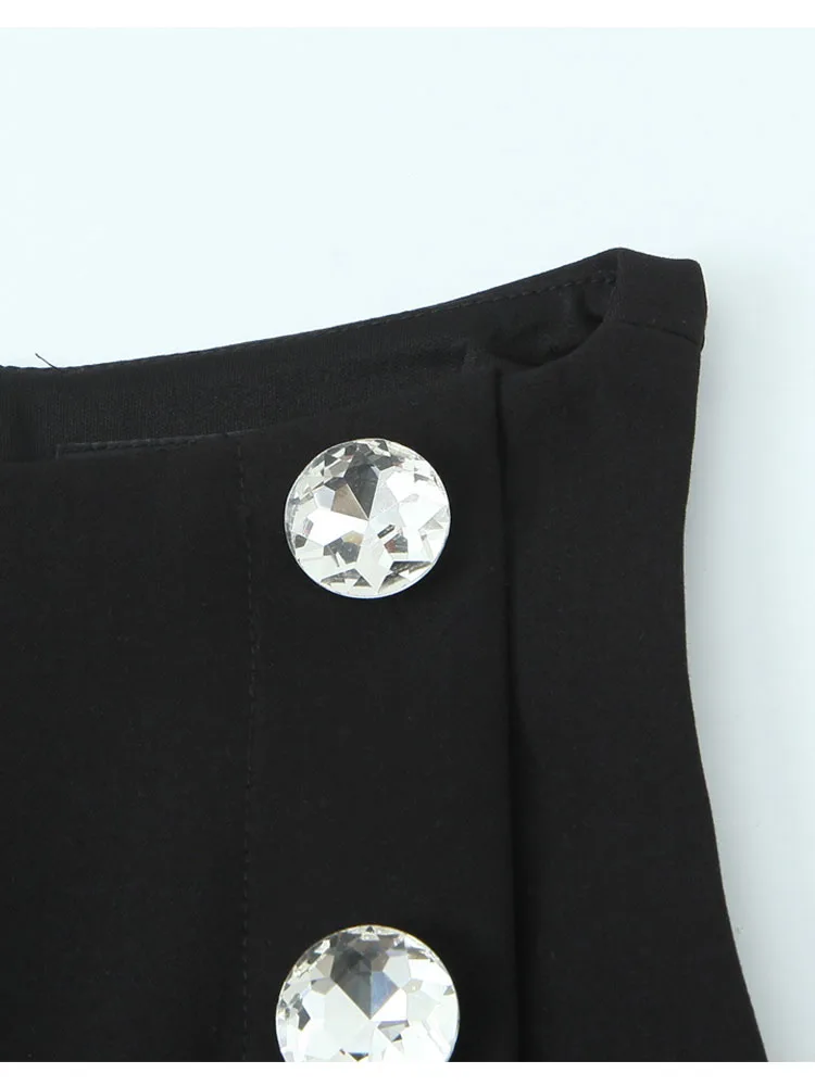 سترة نسائية 2025 سترة نسائية خريفية جديدة على الموضة بسحاب بدون أكمام لتزيين المجوهرات سترة نسائية أنيقة عالية الشارع