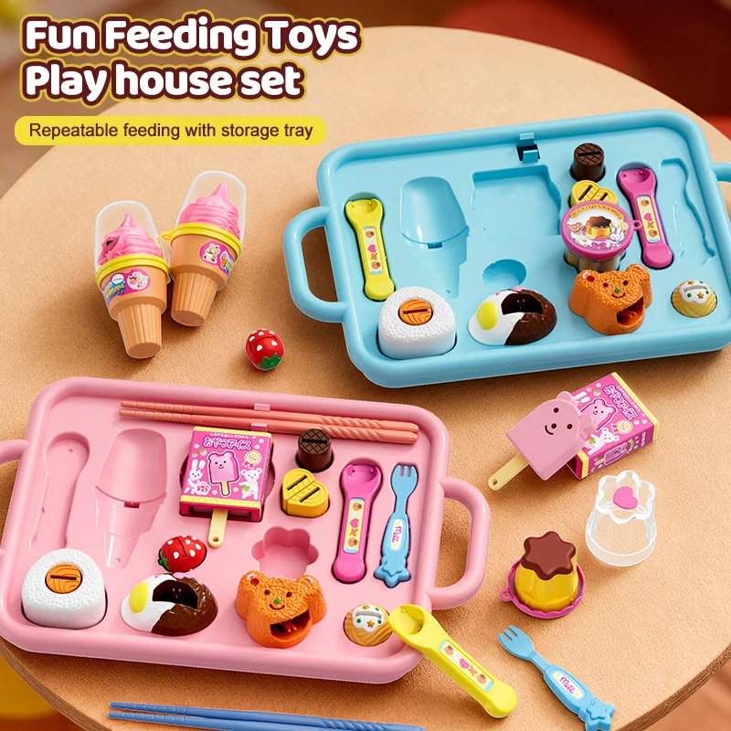 かわいいシミュレーションディナープレートフードキットおもちゃリトルベア弁当給餌おもちゃドールハウスキッチンおもちゃ子供ごっこ遊びおもちゃ