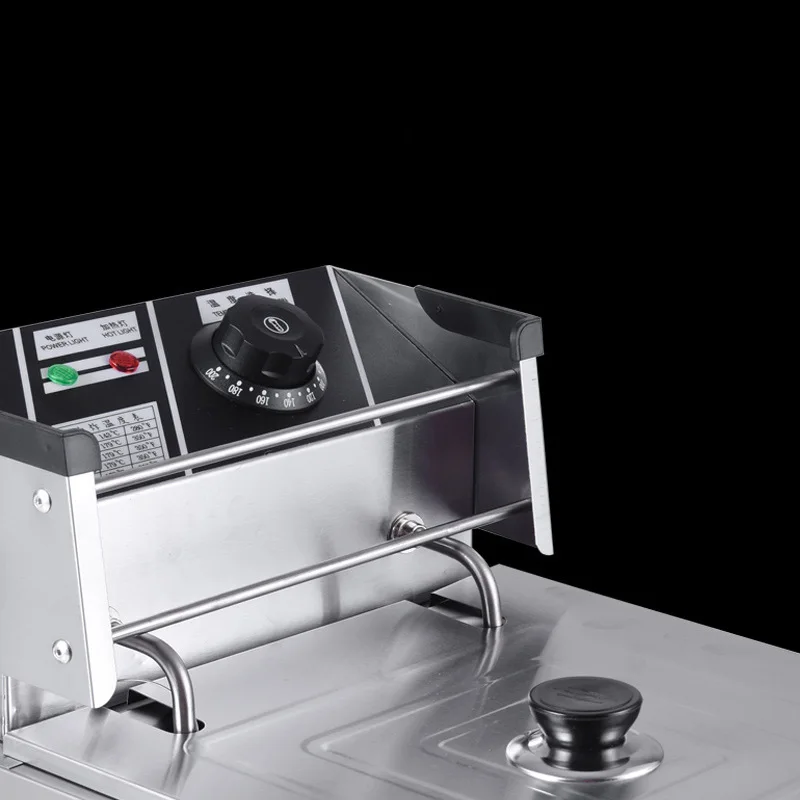 Freidora comercial, freidora eléctrica de un solo cilindro, estufa de pollo frito, freidora eléctrica doméstica MS-81