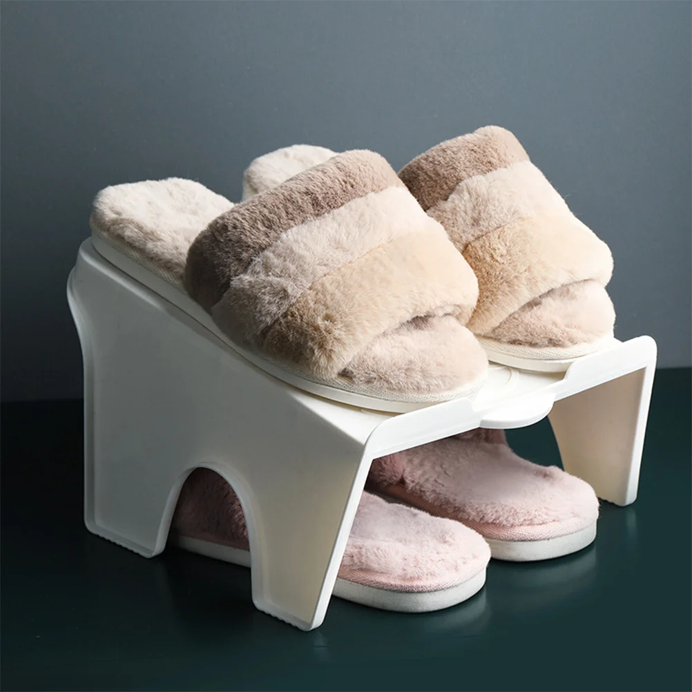 

Multilayer Plastic Shoe Rack Thickened Space Saving Shoe Shelf for Home Organizing Anti Slip Front Barrier Design