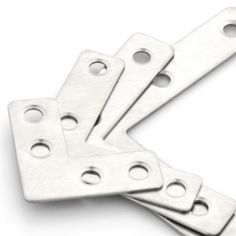 Stainless Steel L T Shape Corner Bracket Angle Corner Flat Bracket Furniture Bedframe Cabinet Repair Braces Brackets