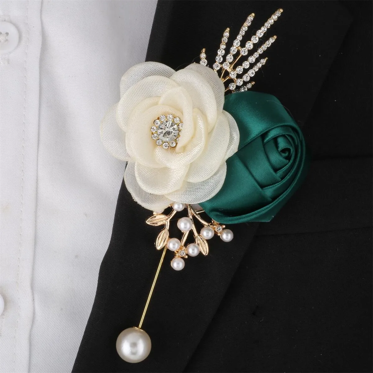 

Искусственные изумрудно-зеленые бутоньерки, мужские аксессуары для костюма, наручные корсажи для подружки невесты, свадебные аксессуары