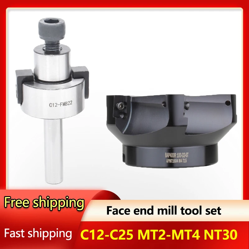 Máquina Cnc Fresa Face Shell Cabeça de Moinho C12 C16 C20 C25 c3 Mt2 Mt3 Mt4 Fmb22 r8 bt Nt30 Porta-ferramentas Bap400r 50 Milímetros