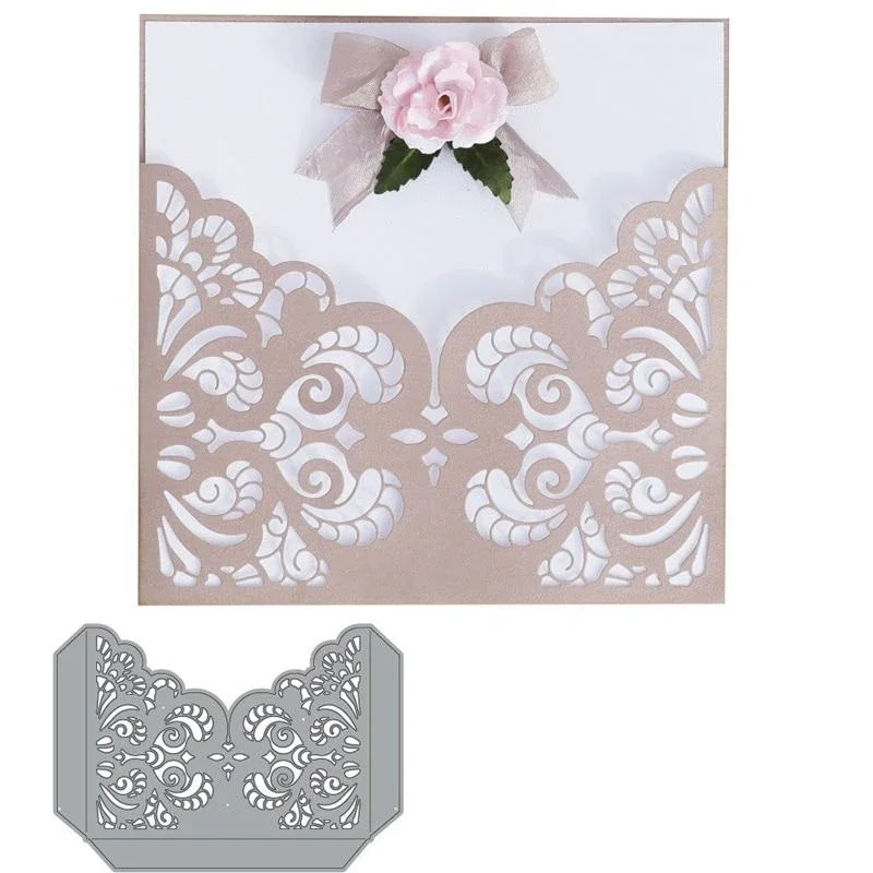 Flourish Lace Pocket Metal Cutting Dies Scrapbooking Album Emboss Paper Craft Die Cut Card Stencil