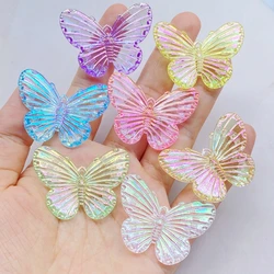 7 Pcs Cute Colorful Beautiful Butterflies Flat Back Resin Cabochons Scrapbooking DIY Jewelry Hairpin Craft Decoration