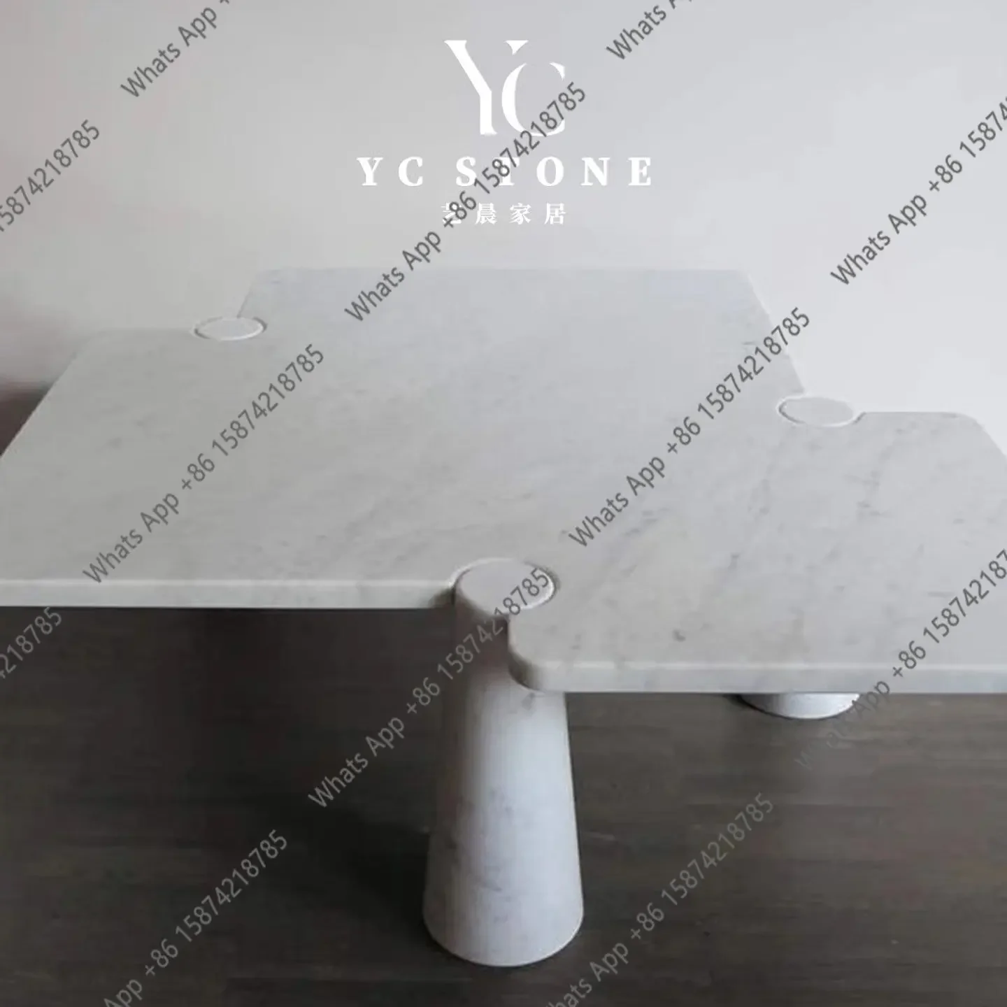 grE Rt Nordic Minimalist Natural White Marble Coffee Table Creative Special-shaped Living Room Light Luxury Custom Design Coffee