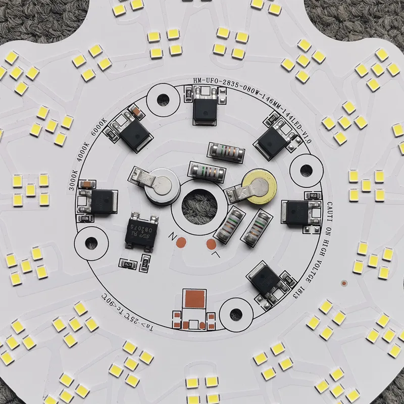 لوحة إضاءة LED 80 واط 100 واط 150 واط 200 واط تيار متردد مباشر 220 فولت SMD 2835 لوحة إضاءة UFO لمصباح خليج عالي الإضاءة الصناعية التجارية