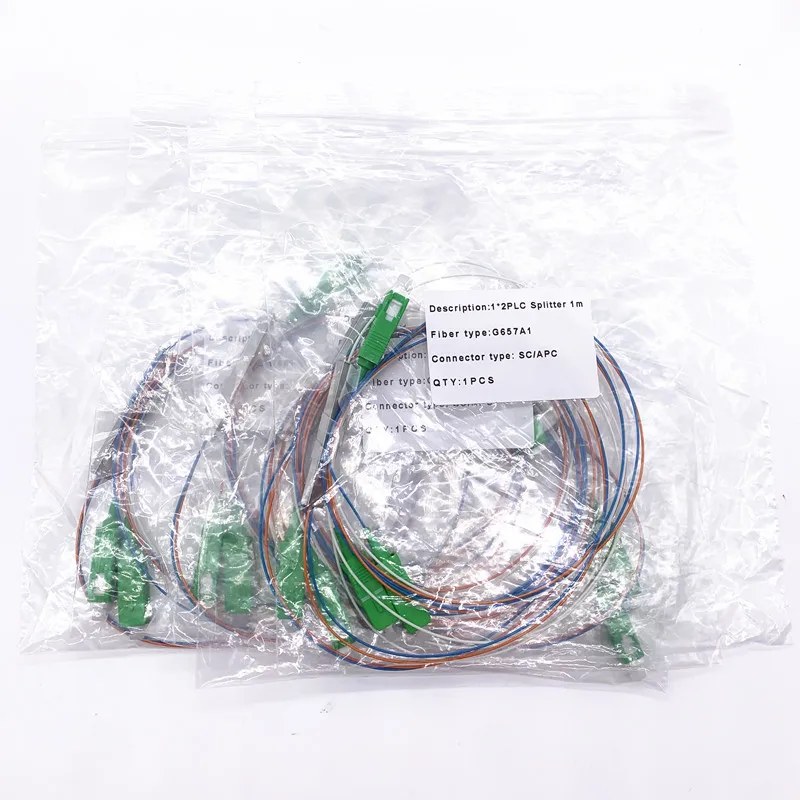 SC/APC 1X2/1X8/1X4/1X16PLC Splitter Color0.9mm Steel Tube 1m FiberOptic Splitter FTTH Optical FiberConnector  FreeShopping