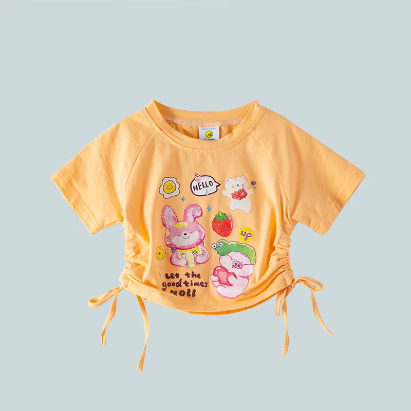Hip Hop Girls t-shirt Street Dance Solid Cargo Pants Child Candy Color Streetwear Crop Top Clothes Set Kids Sweet Jazz Costumes