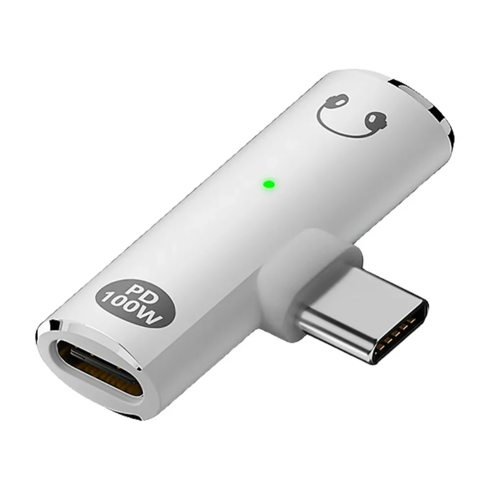 PD 100 واط USB C إلى 3.5 مللي متر محول محول سماعة الفاصل 2 في 1 محول الصوت Portale Mini USB C مهايئ شحن سماعات