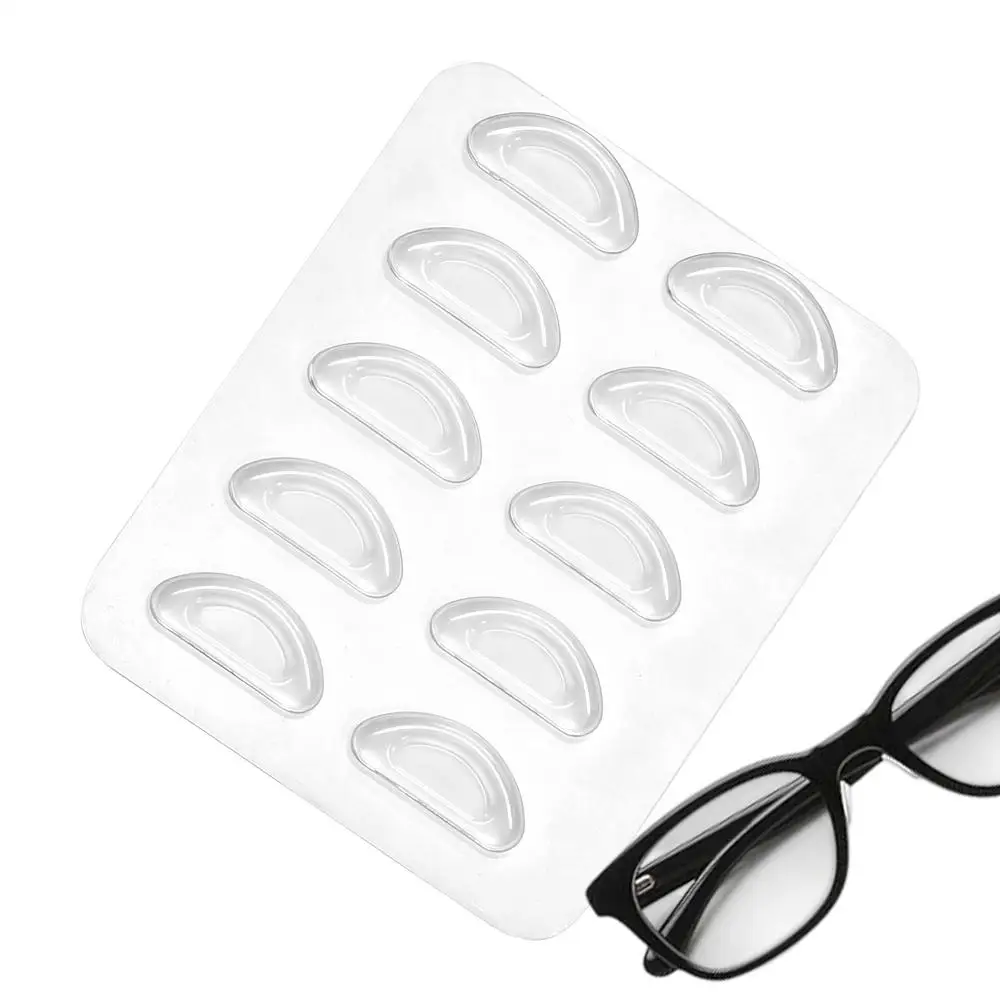 Brillen-Nasenpads 10 Stück Nasenstützen Brillenpads Silikon Transparente Augenpad-Aufkleber für Brillen Rutschfeste Push-Nasenpads – Detail 3