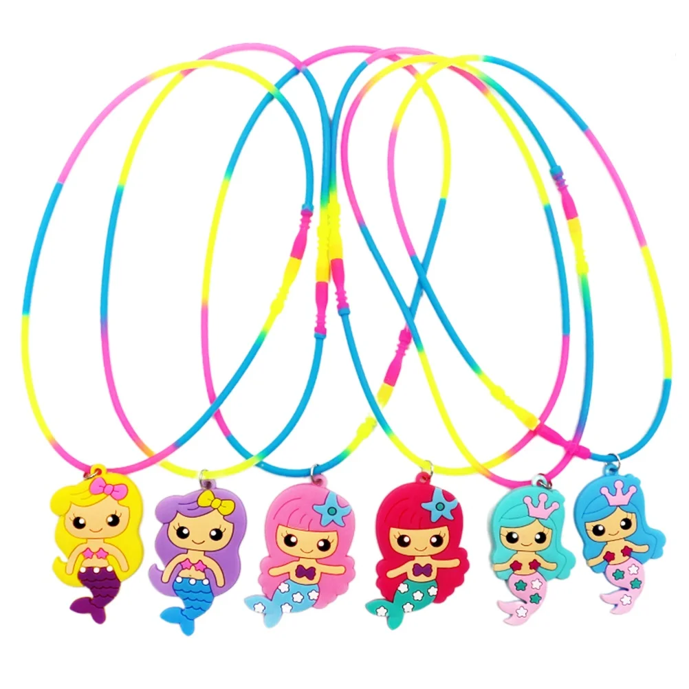 

6pcs Mermaid Theme Necklace Party Supplies for Kids Children Creative Toys Gift Dress Up Accessories Fanciful Occasions