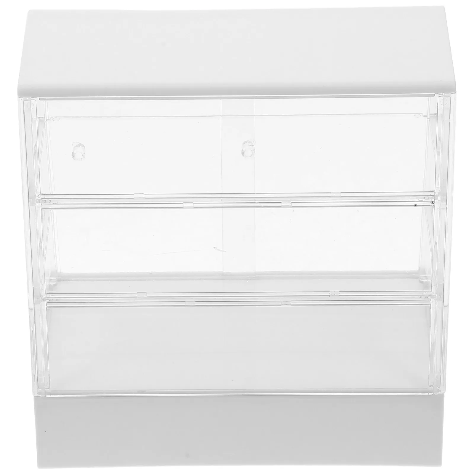 

Miniature Bakery Cabinet Simulation Mini Store Cupboard Sliding Door Display Stand for Dollhouse Kitchen Decor Cake Display