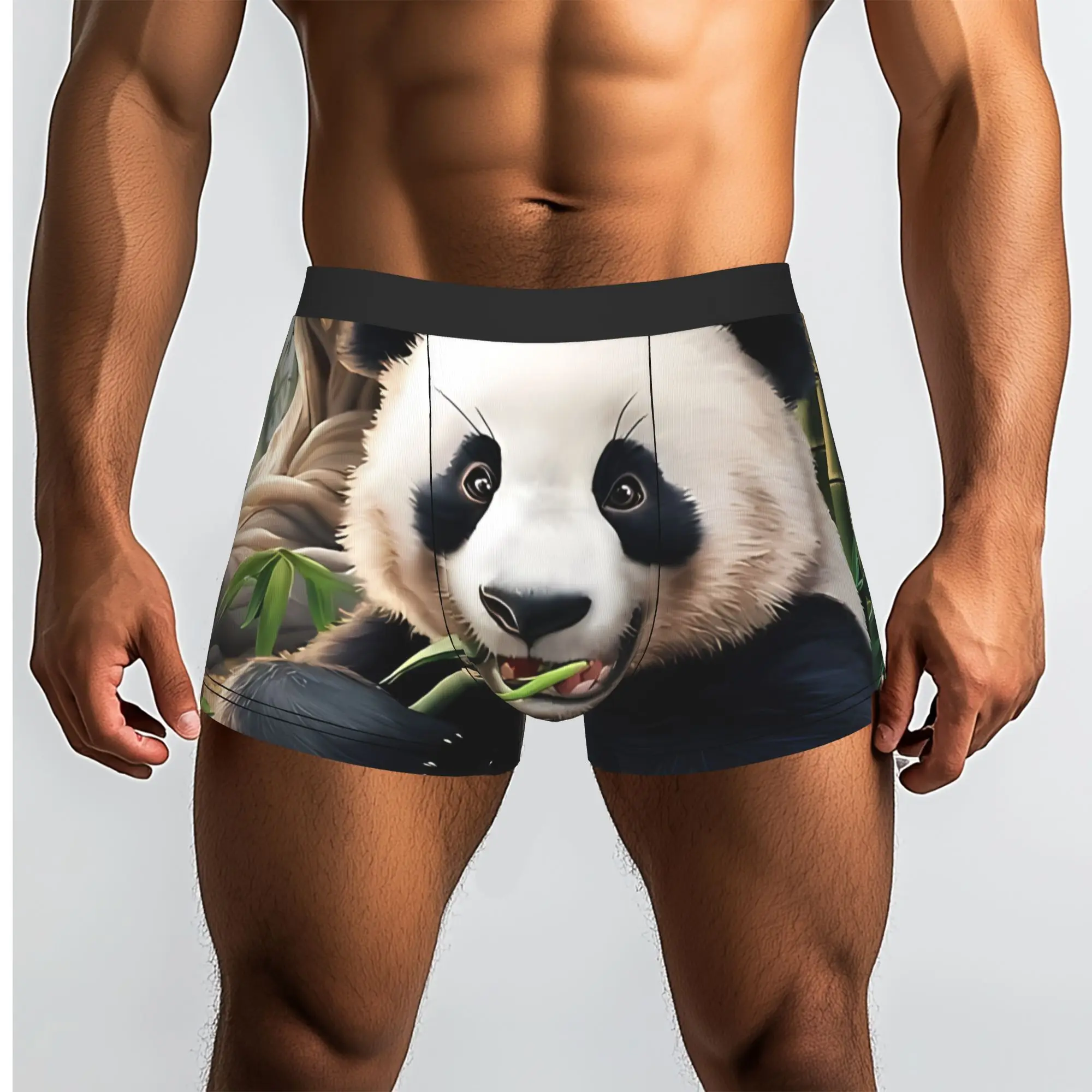 Le Panda Gourmand Panda Calzoncillos para Hombre, Ropa Interior Masculina, Pantalones Cortos Ventilados, Bóxers