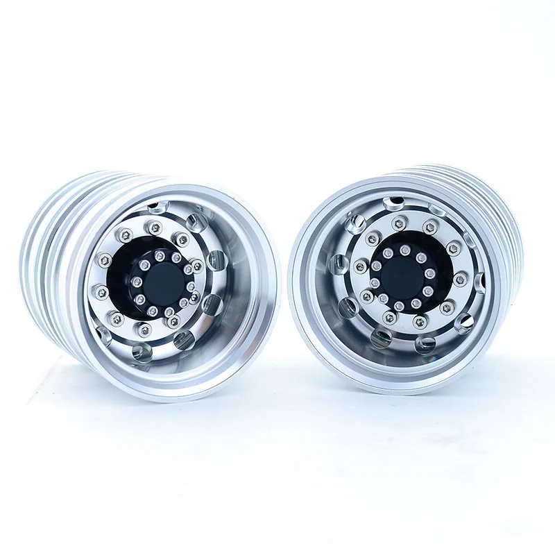 2pcs 1:14th Scale Metal Rear Wheel Hub Rim for Tamiya RC Dump Truck SCANIA 770S R620 VOLVO BENZ Arocs MAN TGX Car Accessories