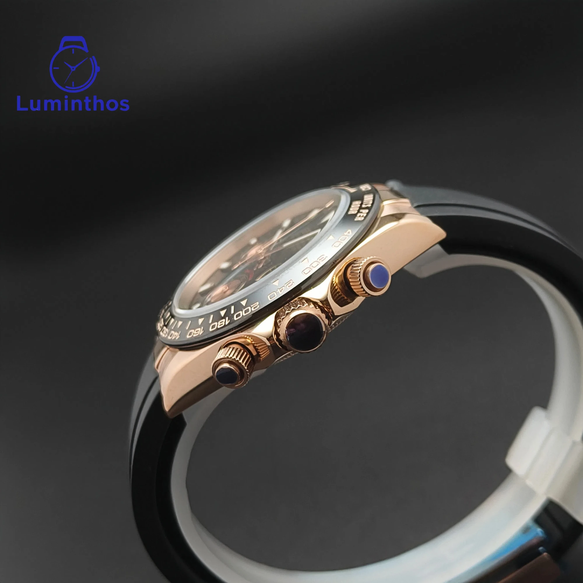 ساعة رجالية S Logo زجاج الياقوت وجه 40 ملم حافظة ثلاثي العينيات لساعة كوارتز VK63 ساعة معدلة #3