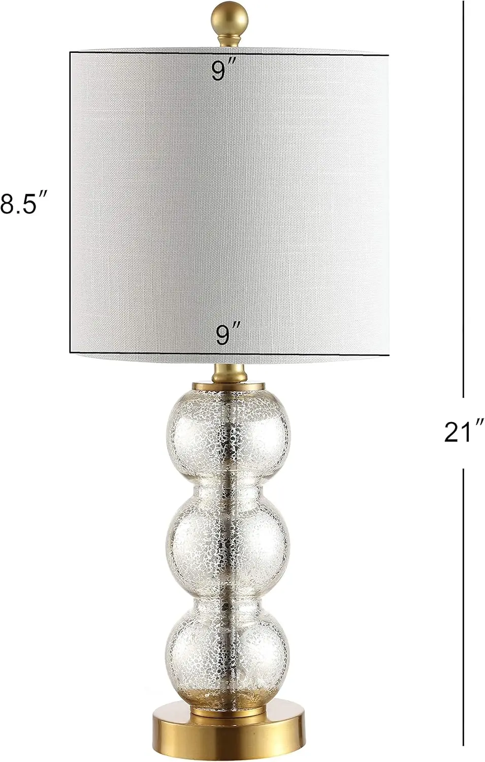 

Jonathan Y Jyl1021C February 21"" Glass/Metal Led Table Lamp Contemporary Bedside Desk Nightstand Lamp For Bedroom Living Room