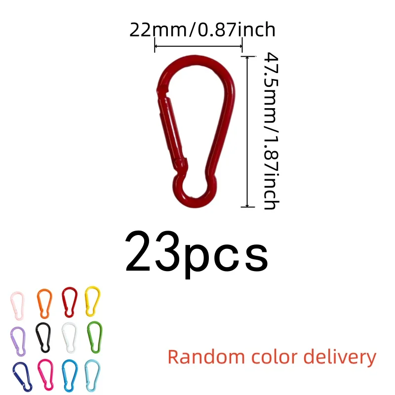 23 pcs Pastel Carabiner Clips, Gourd Shape Design and Random Macaron Colors, ideal for Backpack Gear Hanging