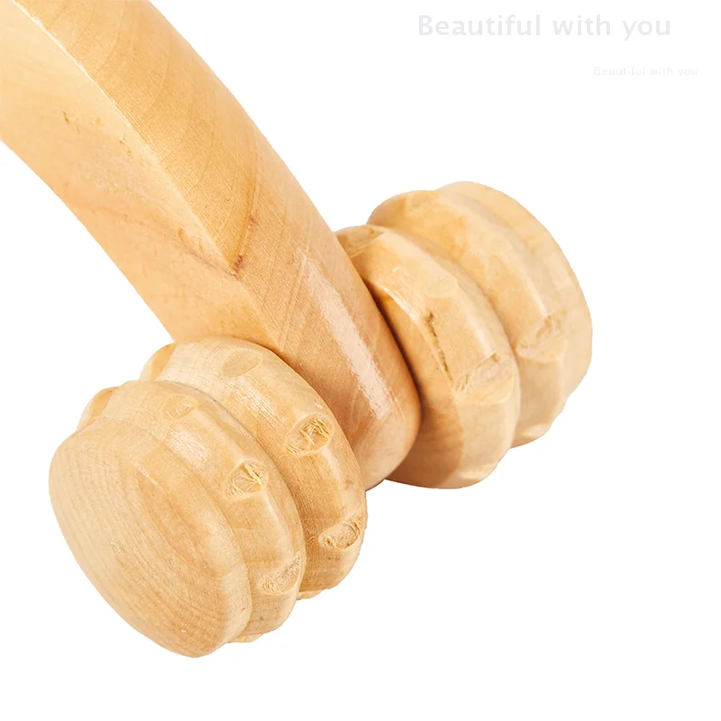 

1PC Wooden Handheld Body Roller 4 Wheels Balls Massager Arm Leg Back Foot Hand Neck Shoulder Muscle Pain Relief Massage Tool