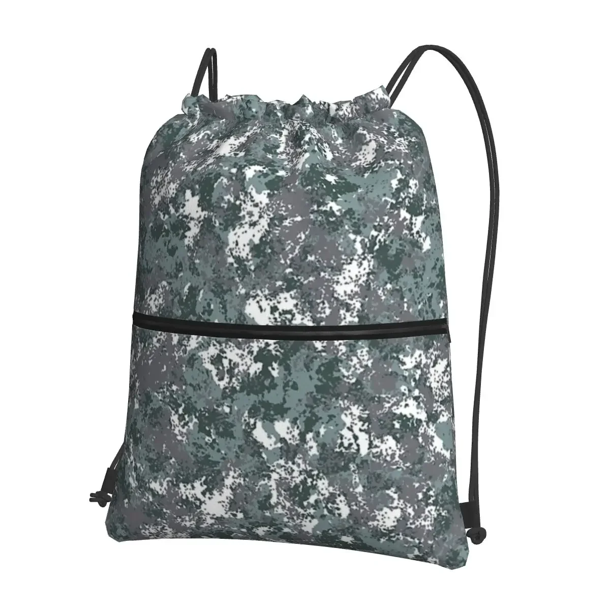 Fleckkin-Mochilas portáteis com cordão, bolso multifuncional, sacos de armazenamento para estudantes escolares, camuflagem