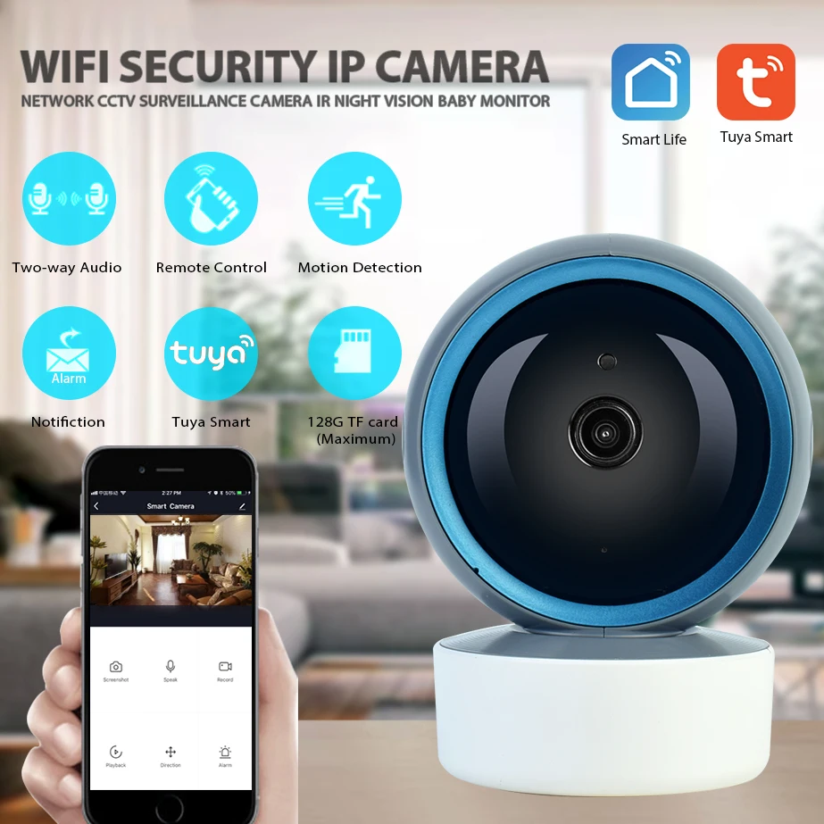 2024 New 3MP Tuya Wi-Fi IP Camer Two Way Audio  indoor Babycare Camera With Smart Life App Control