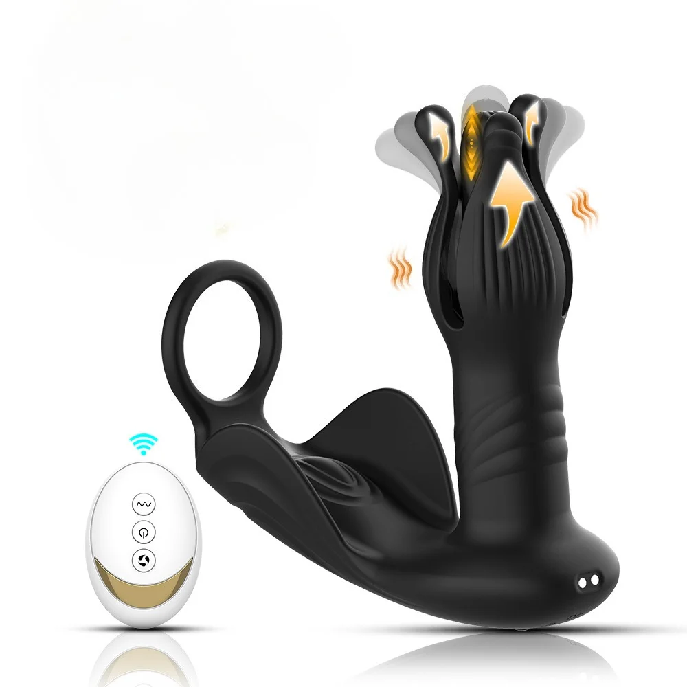Remote Control Prostate Massager Anal Vibrator Male Sex Toys for Men Anal Plug 9 Tension Shock Flapping Thrusting Vibrating Plug