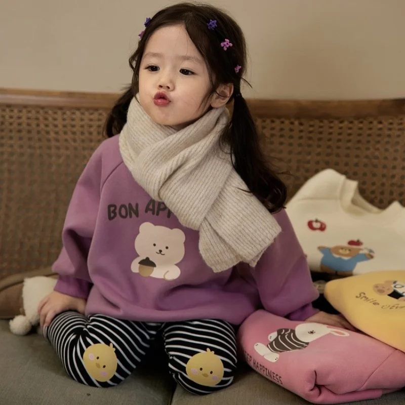 

2026 Autumn New Children Sweatshirt Boys Girls Cartoon Print Pullover Cotton Kids Long Sleeve Casual Sweatshirt Baby Loose Tops