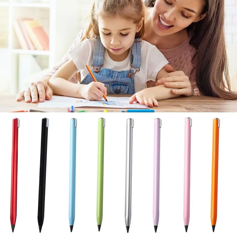 2PCS Durable School Stationery Office Supplies Inkless Eternal Pencil Unlimited Writing Pen Sketch Painting Tool No Ink HB