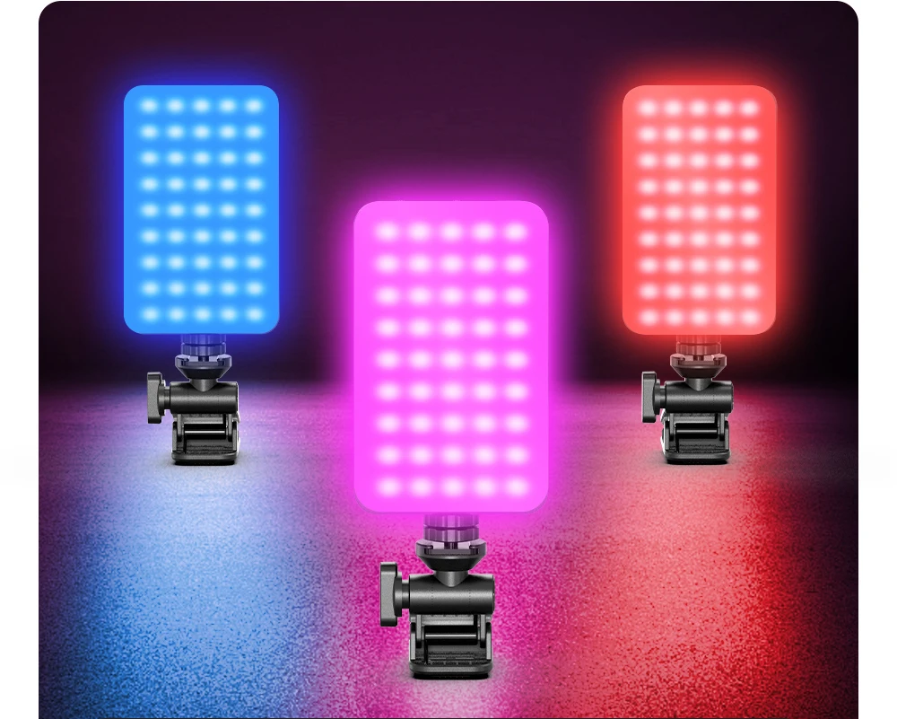 RGB LED Photography Lighting Video Light Magnetic LED Camera Lights 2000mAh Mini Pocket Portable Fill Live Mobile Lamp