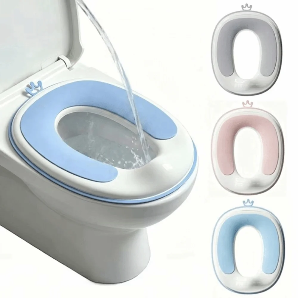 

Universal Children's Toilet Seat Cushion Crown Hanging Groove Plastic Splash-Proof Toilet Seat Cushion Portable Hook