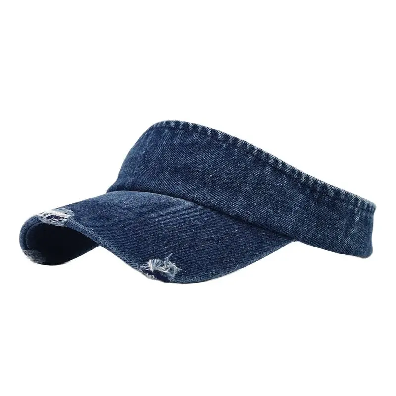 Gorra de béisbol con visera vaquera para hombre y mujer, gorro ajustable de protección solar, color sólido, 05