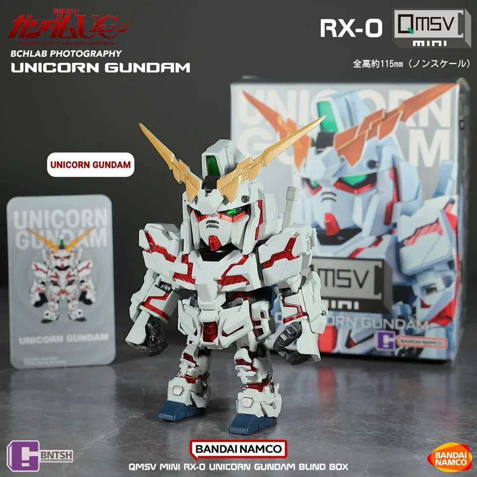 QMSVユニコーンガンダム ブラインドボックス In Stock Bandai Qmsv Unicorn Gundam Mini Blind Box Trendy Play