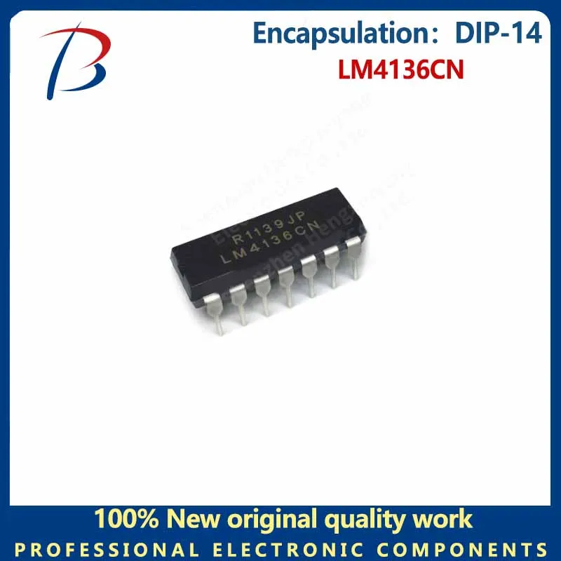 10PCS   LM4136CN package DIP-14 operational amplifier chip