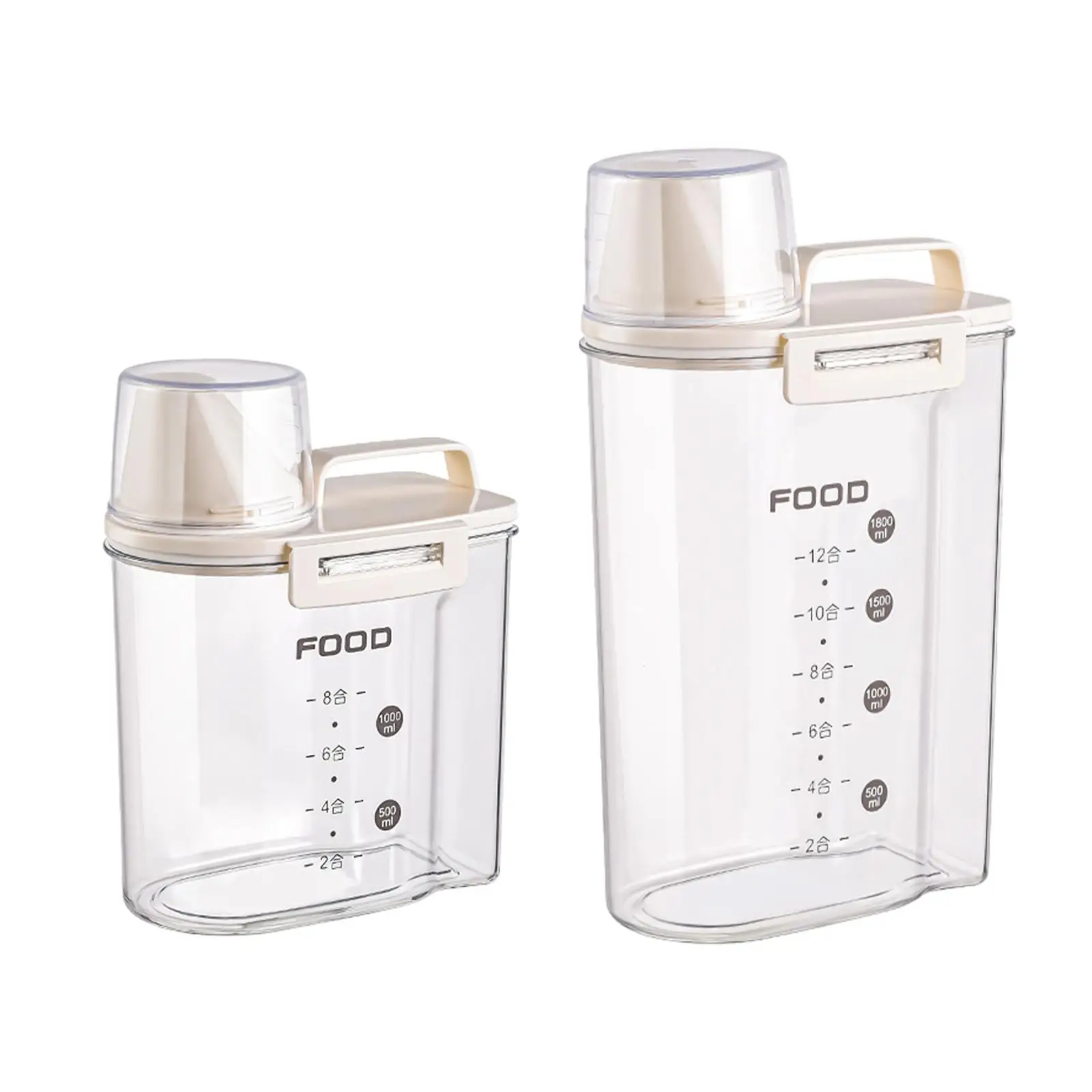 Laundry Powder Container Soap Dispenser with Scale Measuring Cup Rice Dispenser Scent Booster Beads Dispenser for Dorm Home