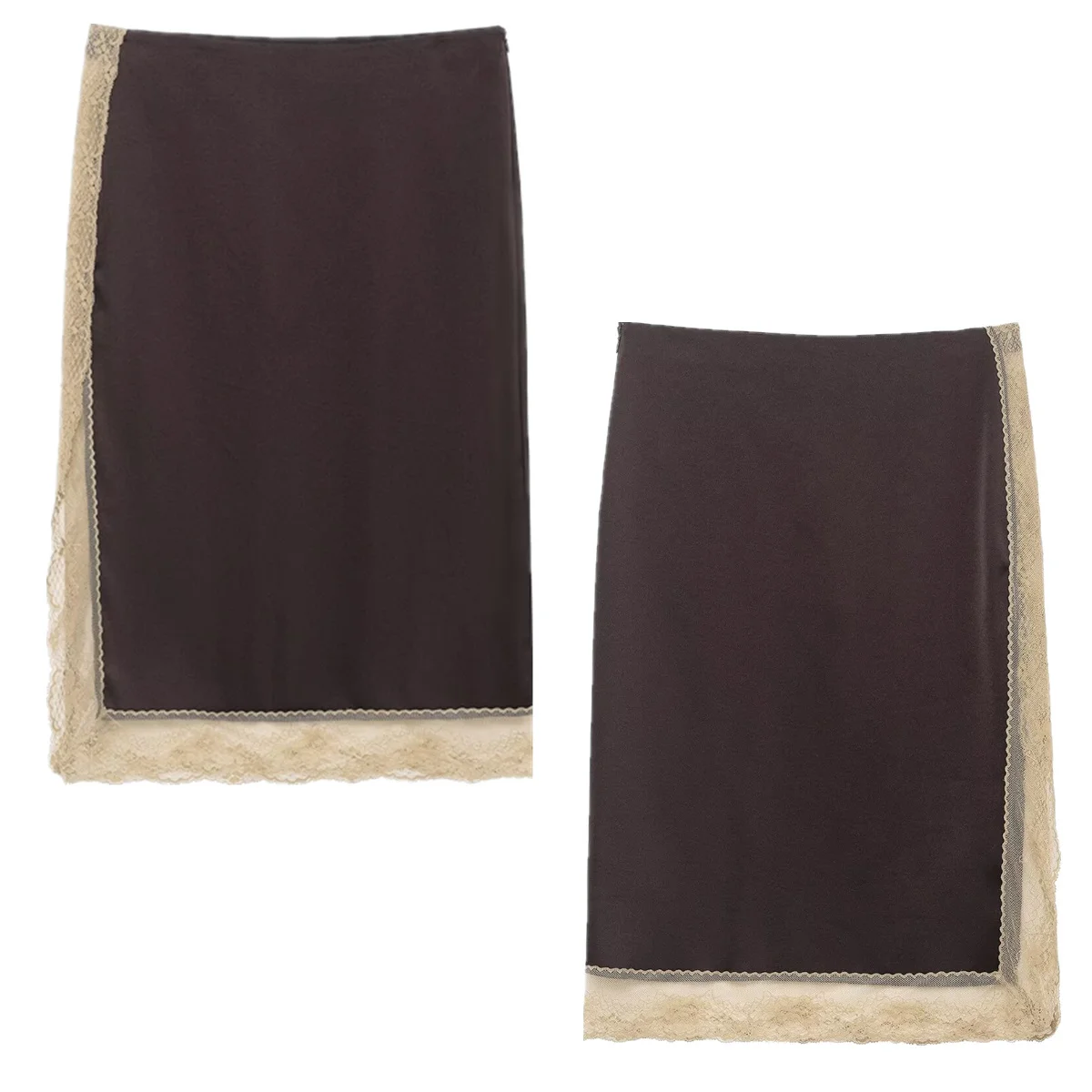 

Dave&Di 2026, весенняя модная французская минималистичная женская одежда, кружевная юбка, атласная шелковая элегантная прямая юбка-миди Faldas с высокой талией