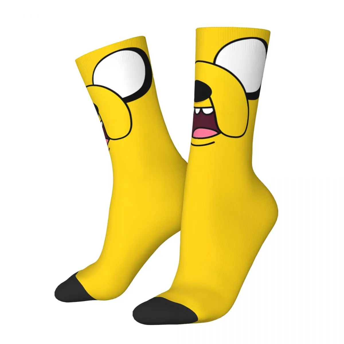 Adventure Time Socks American Television Yellow Puppy Dog Novelty Stockings Winter Anti Sweat Unisex Men Socks Running Socks