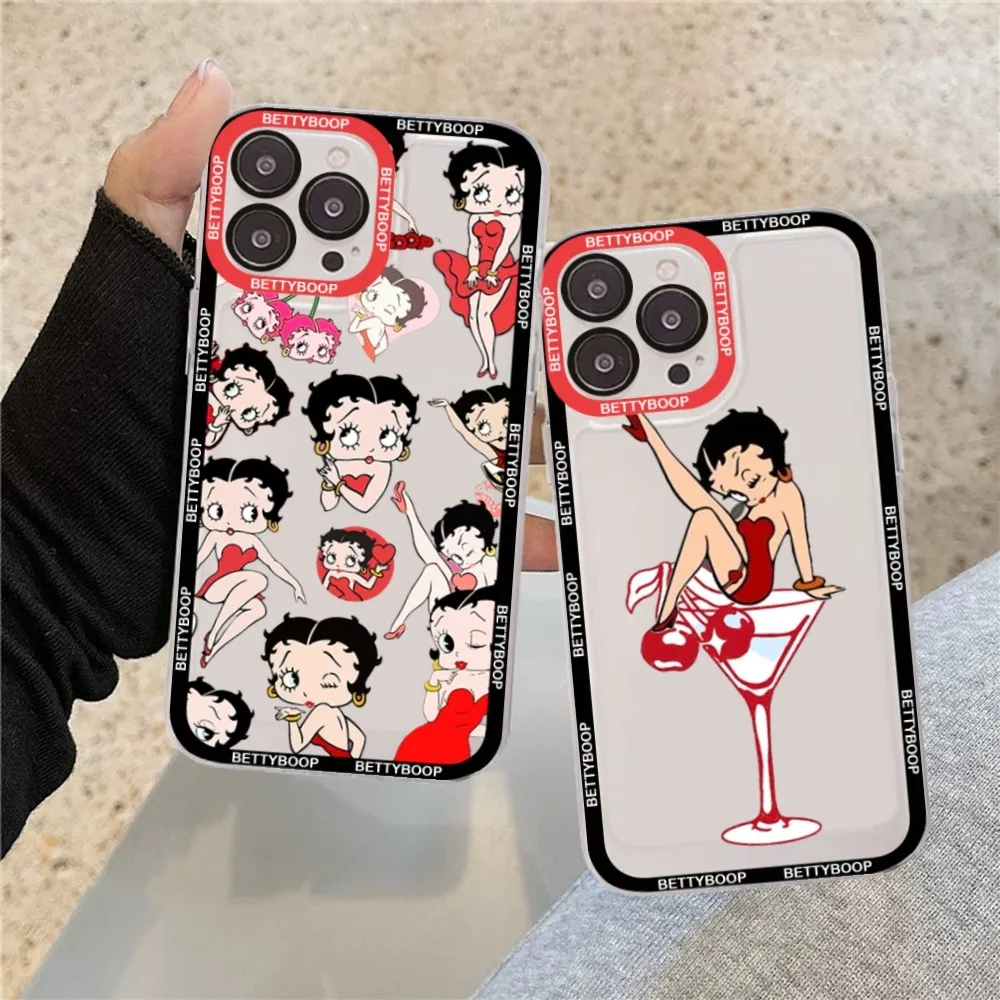 Cute Cartoon B-BettyS Girl For Samsung S 20 21 22 23 lite plus ultra Clear Mobile Cover Funda