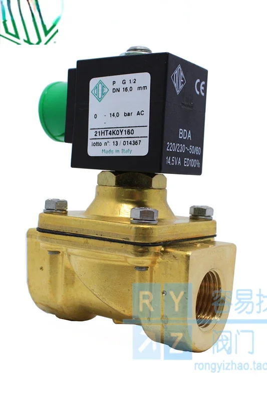 Italy ODE brass solenoid valve 21HT4K0Y160 normally closed two-way on/off valve 4/1/2DN15 direct acting