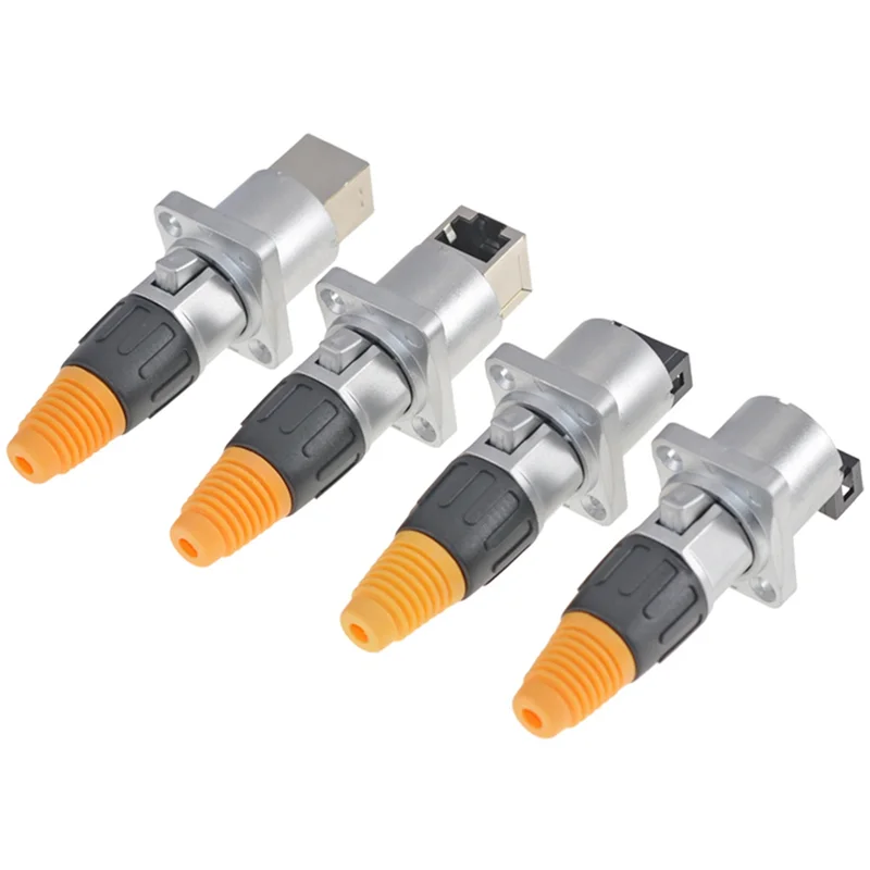 A88X Waterproof Shielded With Pushbutton RJ45 Connector No Pushbutton RJ45 Holder Portable LED Display Signal Plug Socket, Durab