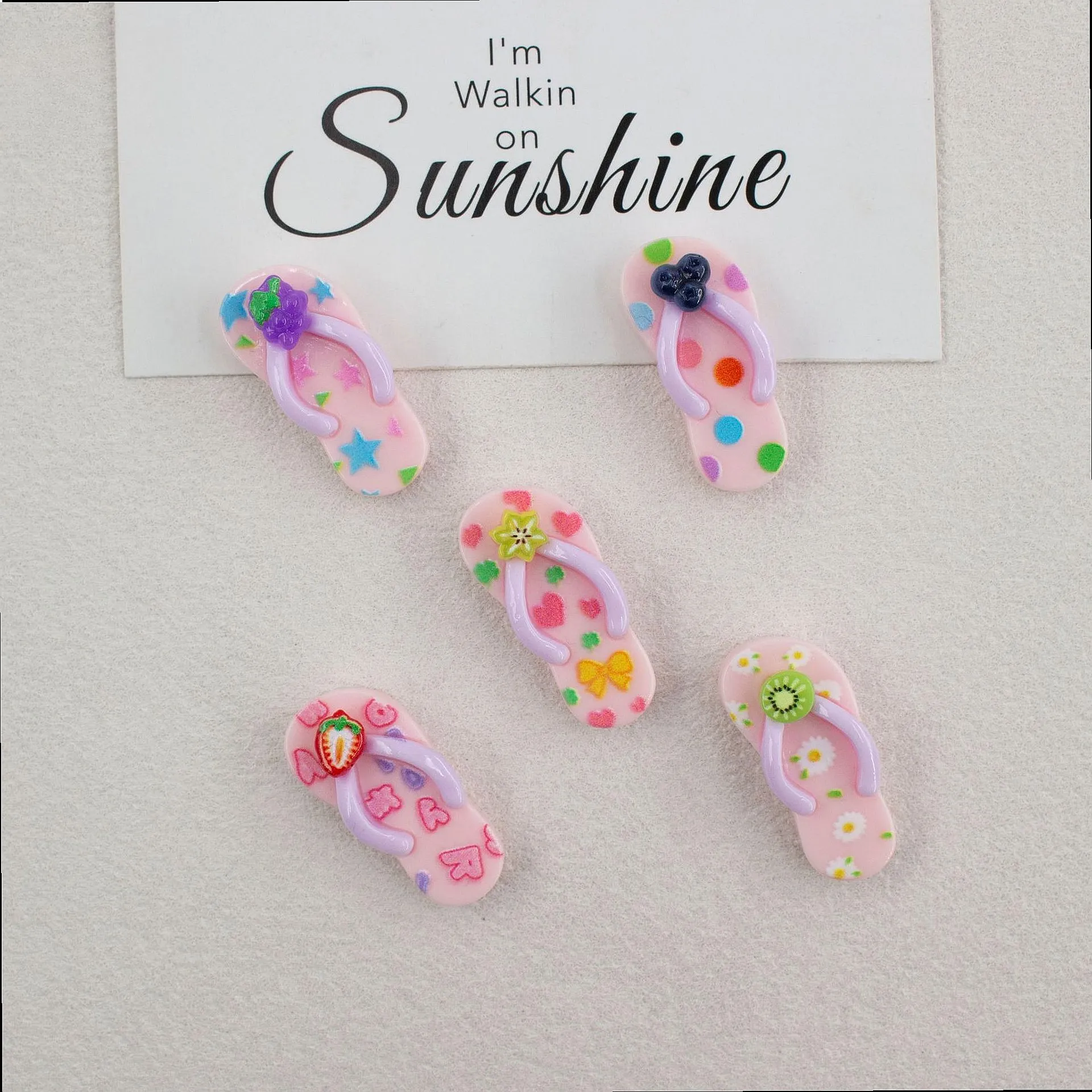 100pcs Cartoon Mini Slipper Resin Cabochons DIY Phone Case Hairpin Keychain Earring Scrapbook Decor