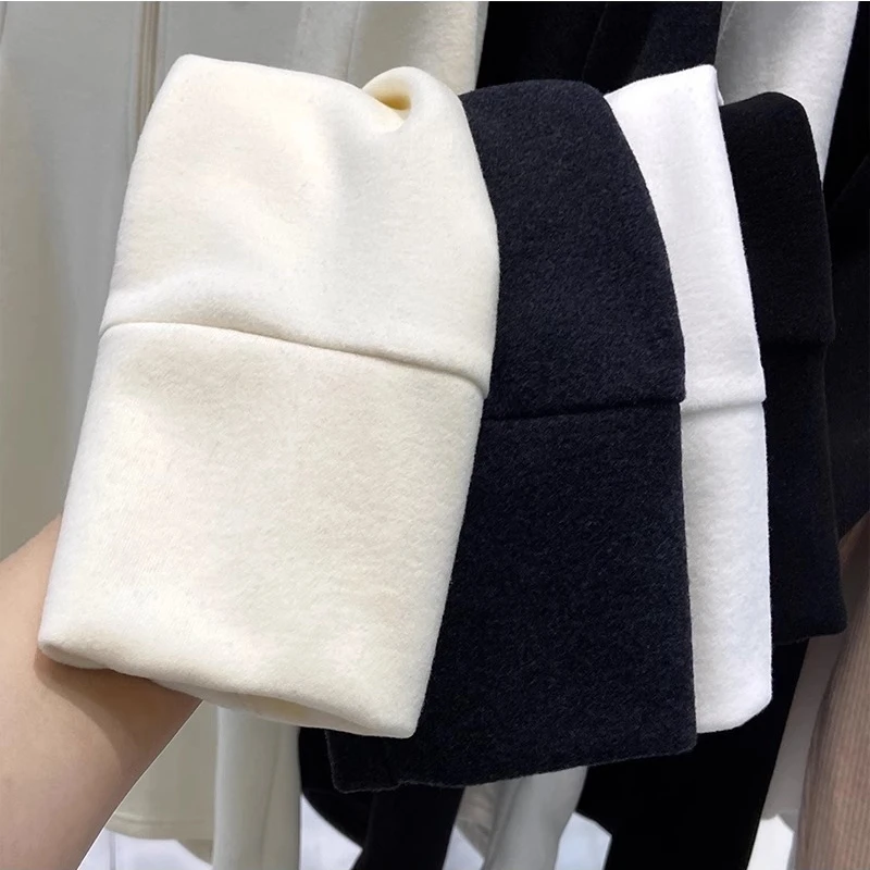 سويت شيرت نسائي بقلنسوة دافئ متعدد الاستخدامات بطبقة أساسية من الصوف لخريف/شتاء 2026 وصل حديثًا #5